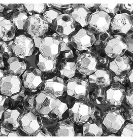 Faceted Round  6mm Silver  x500