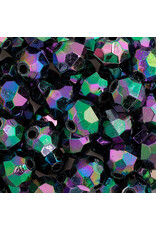 Faceted Round  6mm Black AB x500