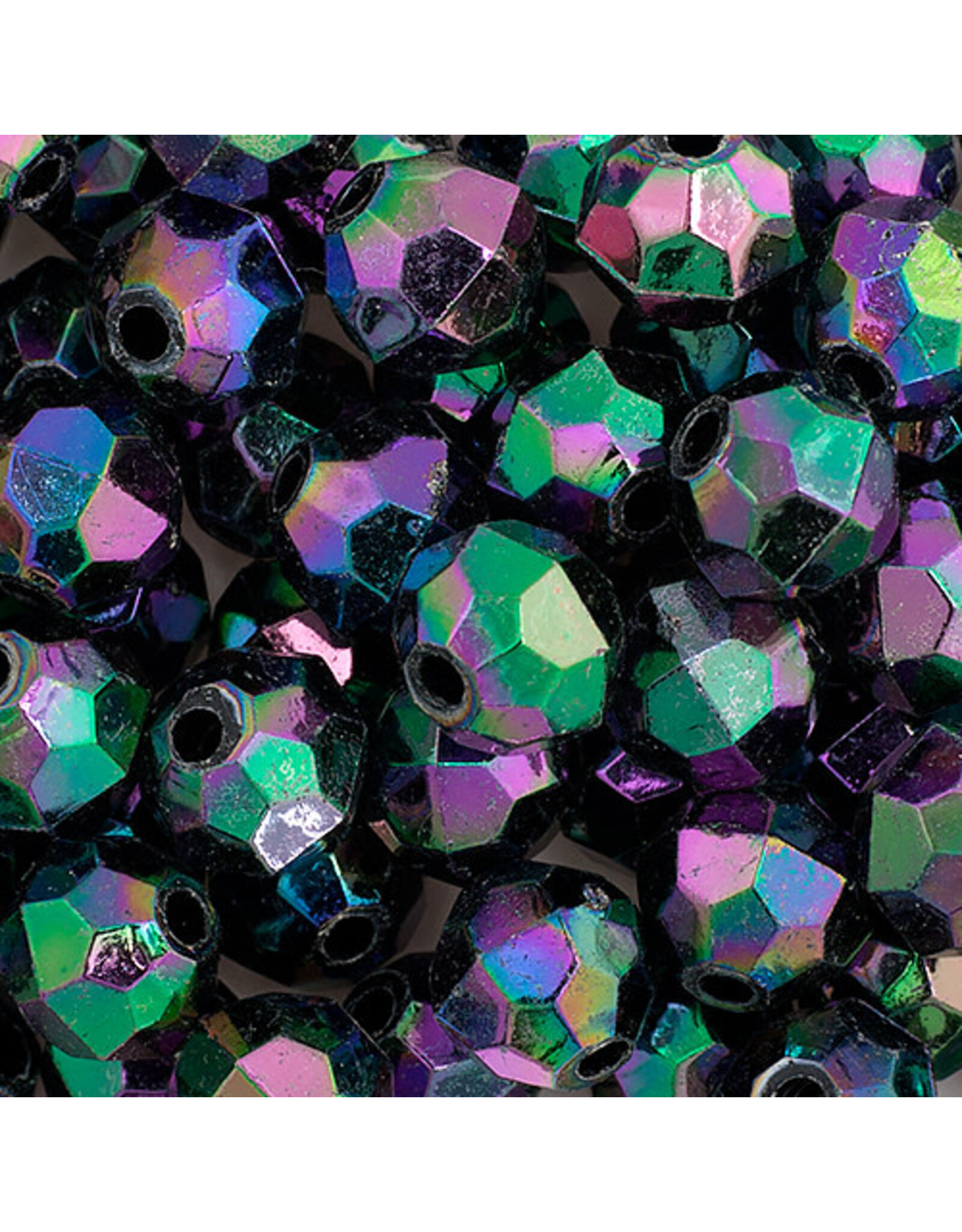 Faceted Round  6mm Black AB x500