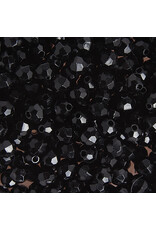 Faceted Round  6mm Jet Black  x500
