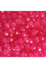 Faceted Round  6mm Transparent  Fuchsia Pink  x500