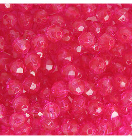 Faceted Round  6mm Transparent  Fuchsia Pink  x500