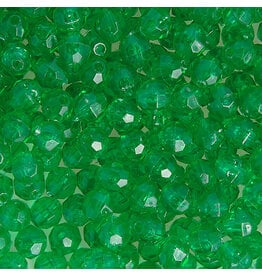 Faceted Round  6mm Transparent Green  x500