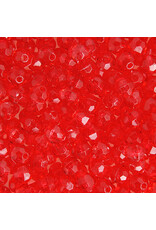 Faceted Round  6mm Transparent Raspberry Red  x500