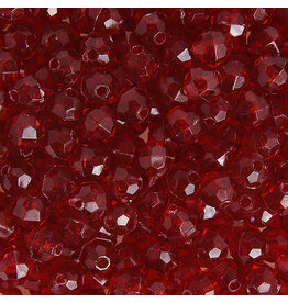 Faceted Round  6mm Transparent Ruby Red  x500