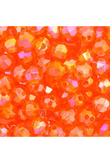 Faceted Round  6mm Transparent  Orange AB  x500