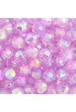 Faceted Round  6mm Transparent Amethyst Purple AB  x500
