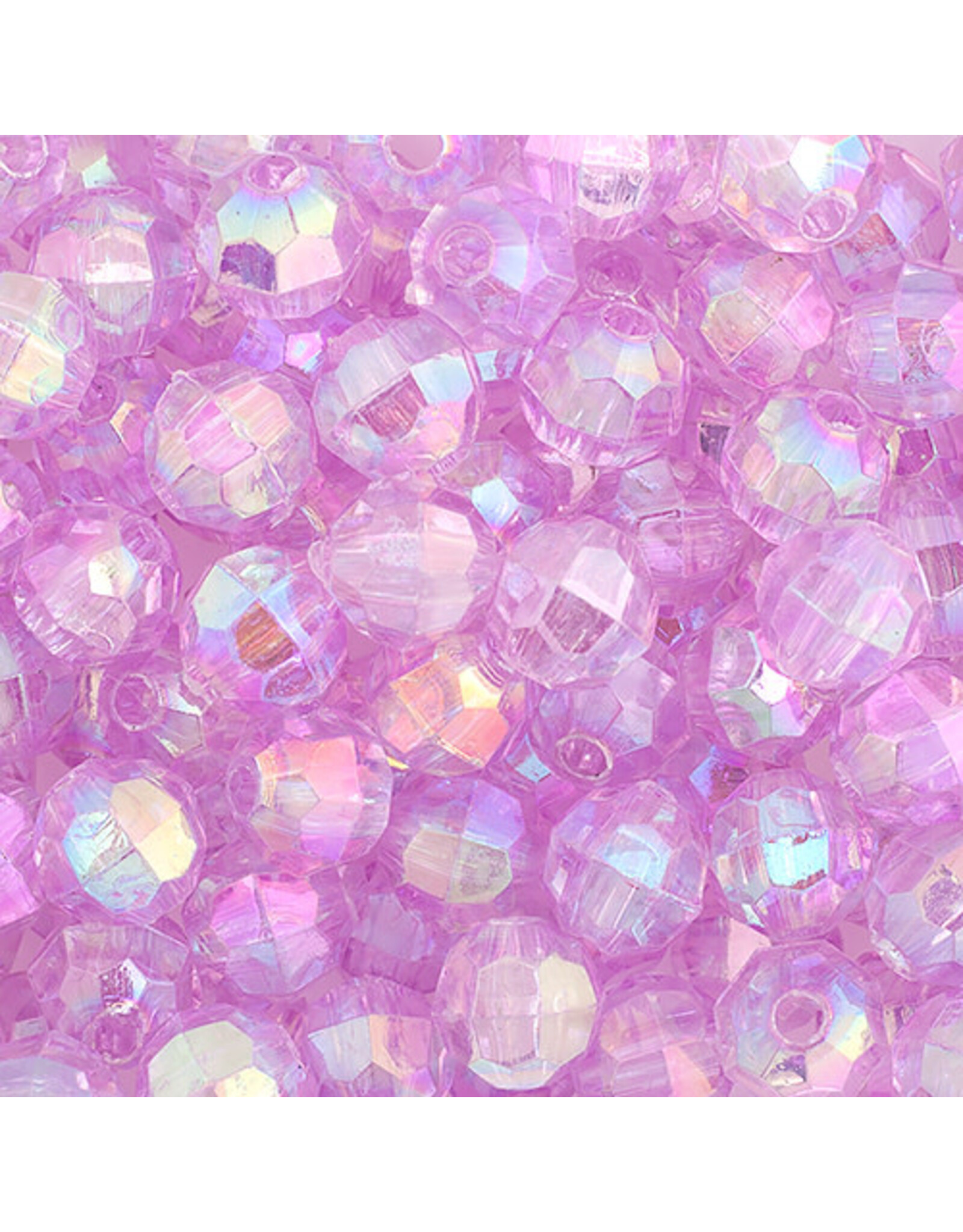 Faceted Round  6mm Transparent Amethyst Purple AB  x500