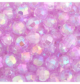 Faceted Round  6mm Transparent Amethyst Purple AB  x500