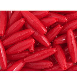 Spaghetti Beads 19x6mm Opaque Red x200