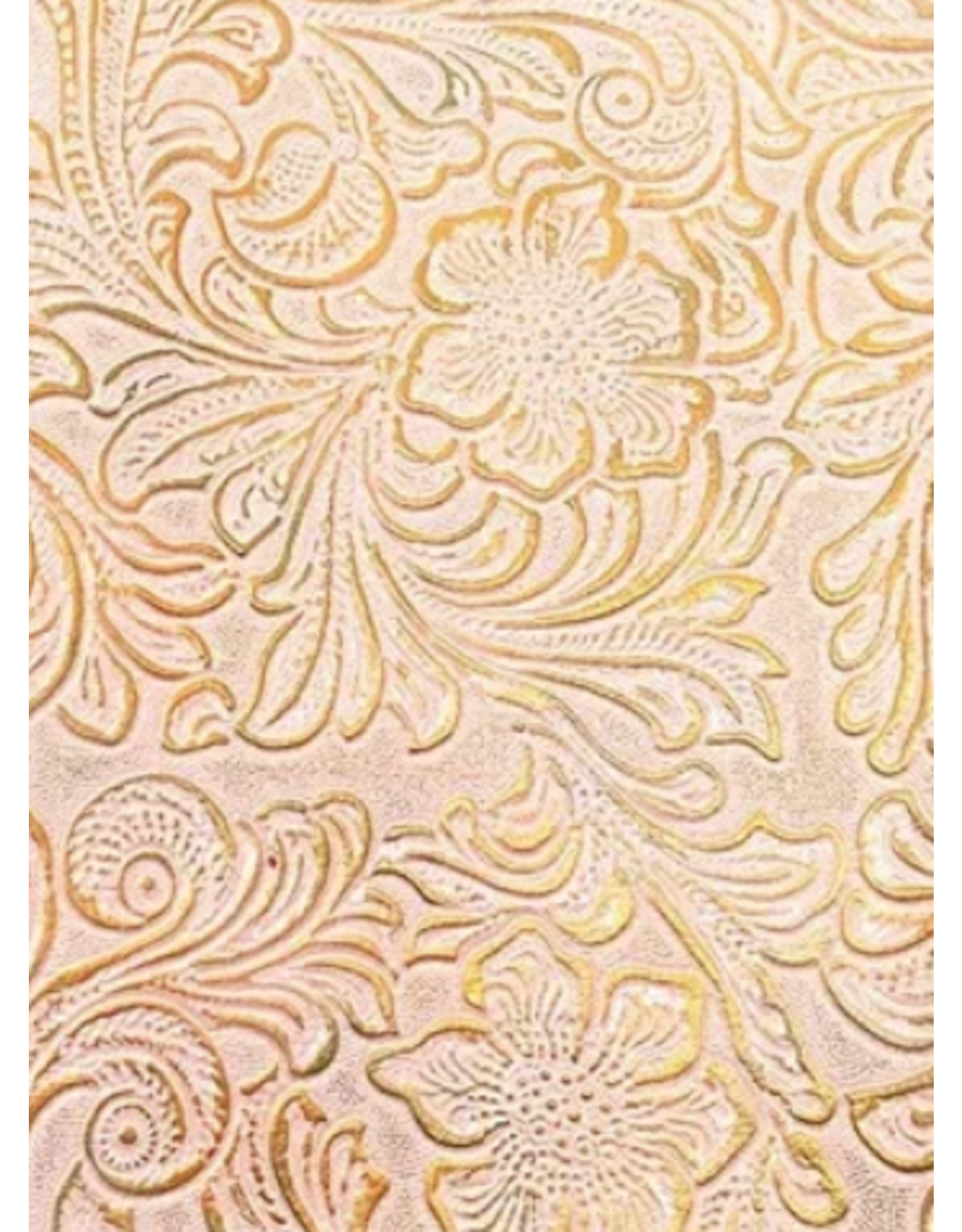 Faux Leather Beading Backing Pink Copper Floral   .8mm thick 8x11"
