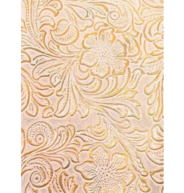 Faux Leather Beading Backing Pink Copper Floral   .8mm thick 8x11"