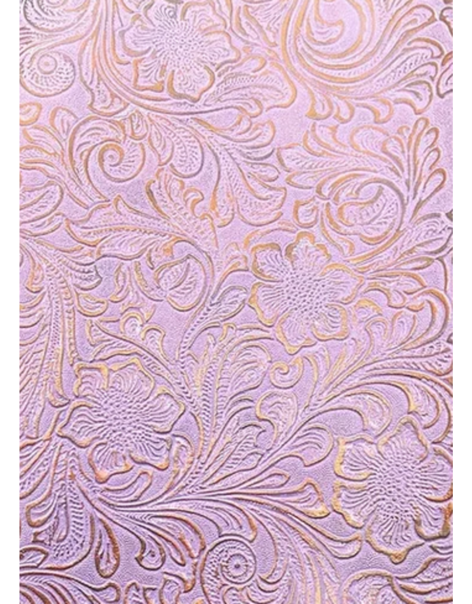 Faux Leather Beading Backing Lavender Bronze Floral   .8mm thick 8x11"