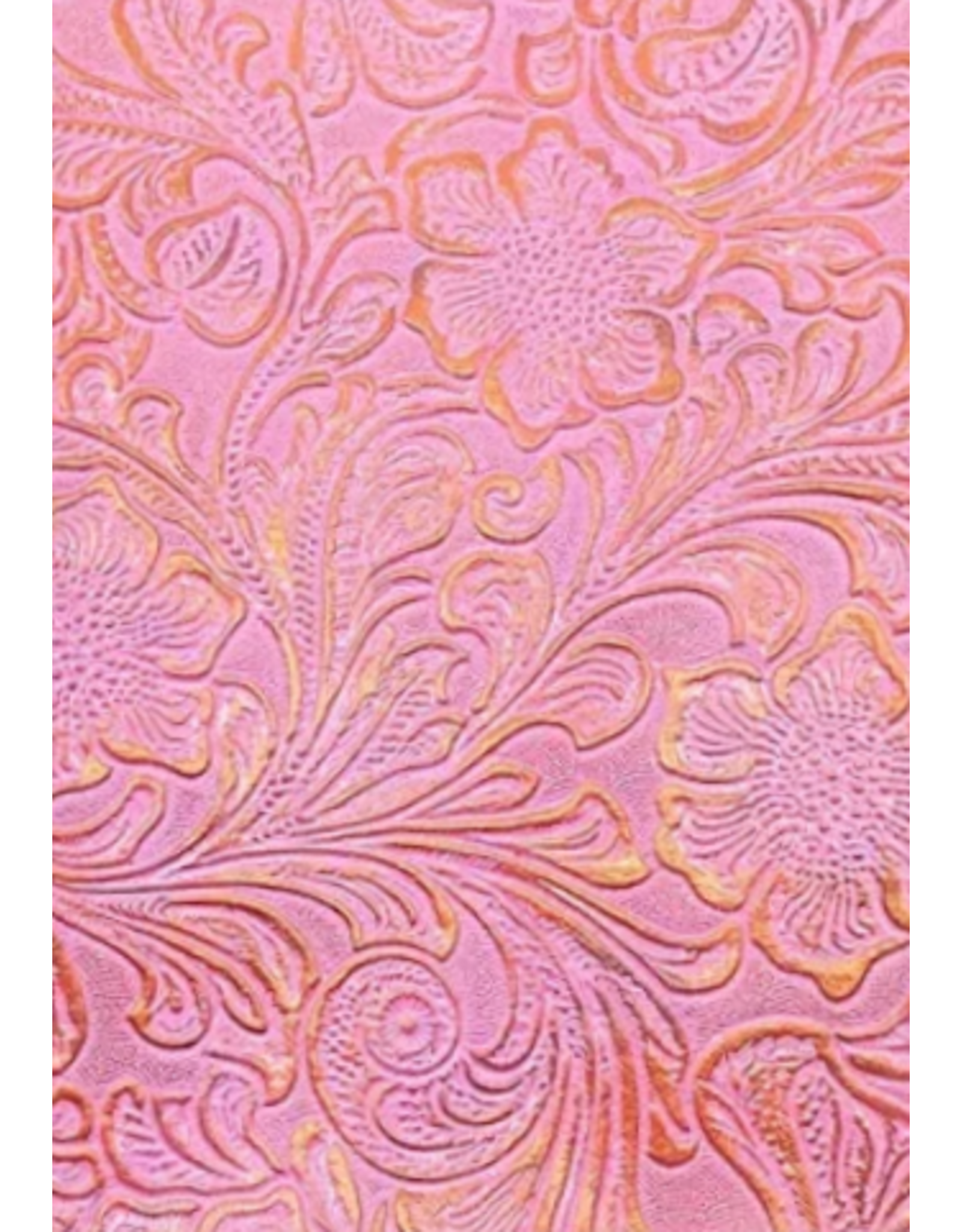 Faux Leather Beading Backing Dark Pink Gold Floral   .8mm thick 8x11"