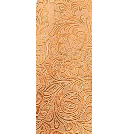 Faux Leather Beading Backing Peach Bronze Floral   .8mm thick 8x11"