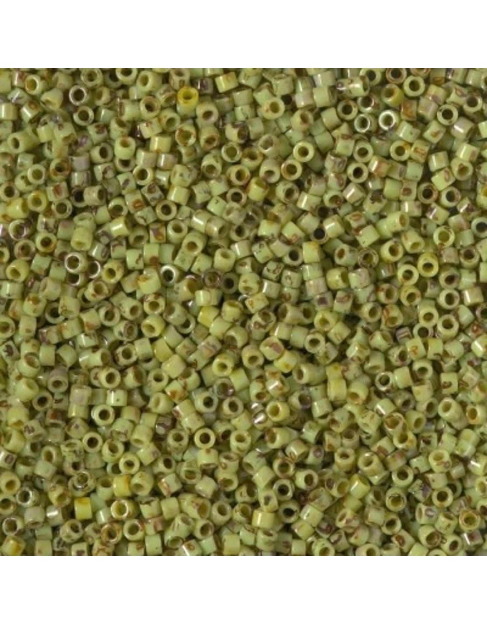 Miyuki db2265B 11 Delica 25g  Opaque Chartreuse Green Picasso