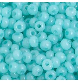 Czech 440003  6  Seed   Alabaster Light Turquoise Blue s/g