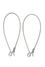 Ear  Wire 47x20mm Kidney Shape Stainless NF