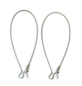 Ear  Wire 47x20mm Kidney Shape Stainless NF