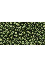 Toho 333 11  Round 6g Transparent Fern Green Gold Lustre