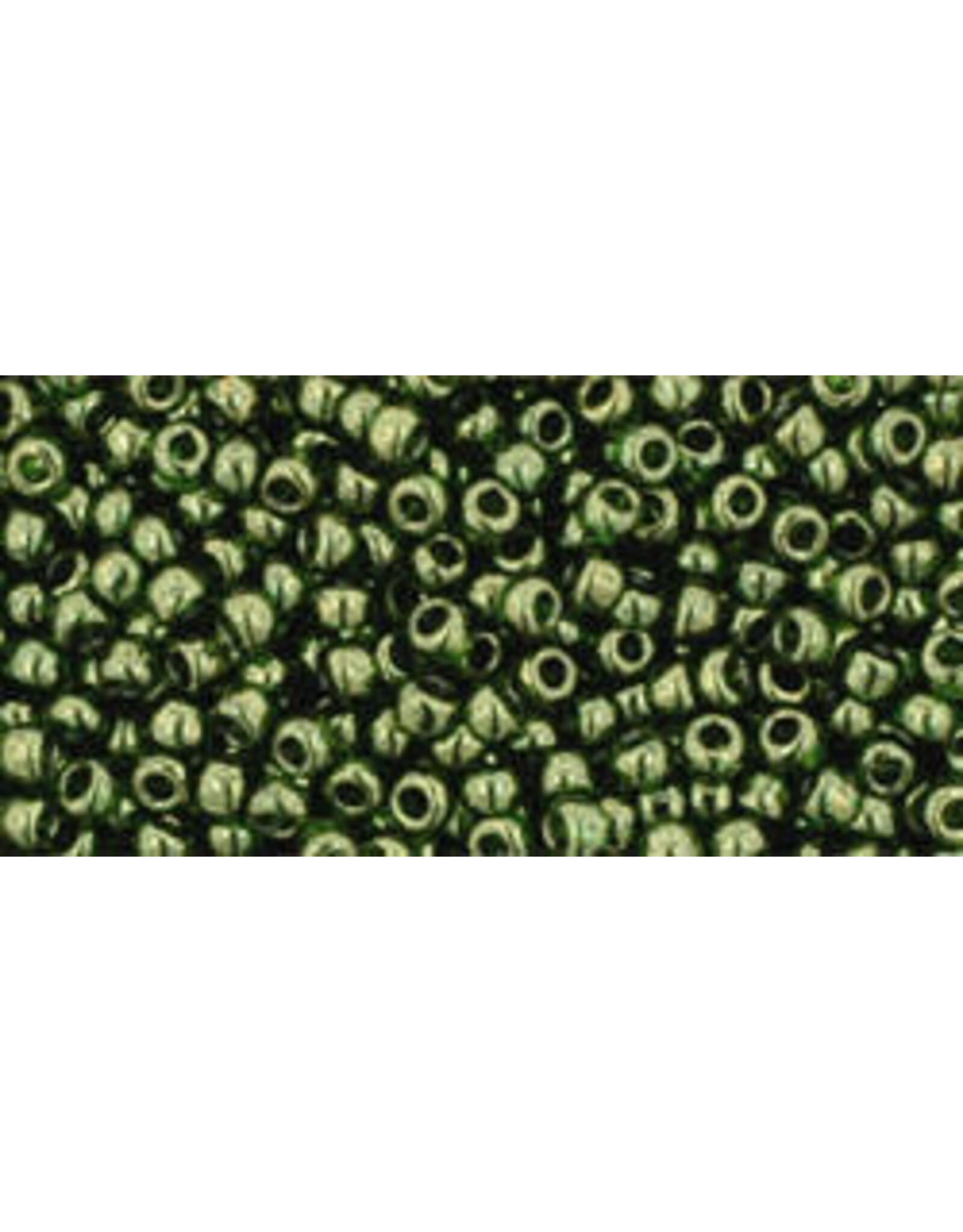 Toho 333 11  Round 6g Transparent Fern Green Gold Lustre