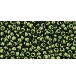 Toho 333 11  Round 6g Transparent Fern Green Gold Lustre
