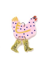 Chicken Charm 51x34mm Acrylic x2