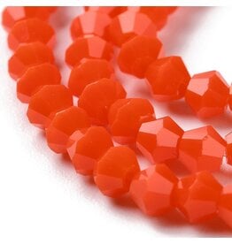 4mm Bicone  Opaque Orange   x90