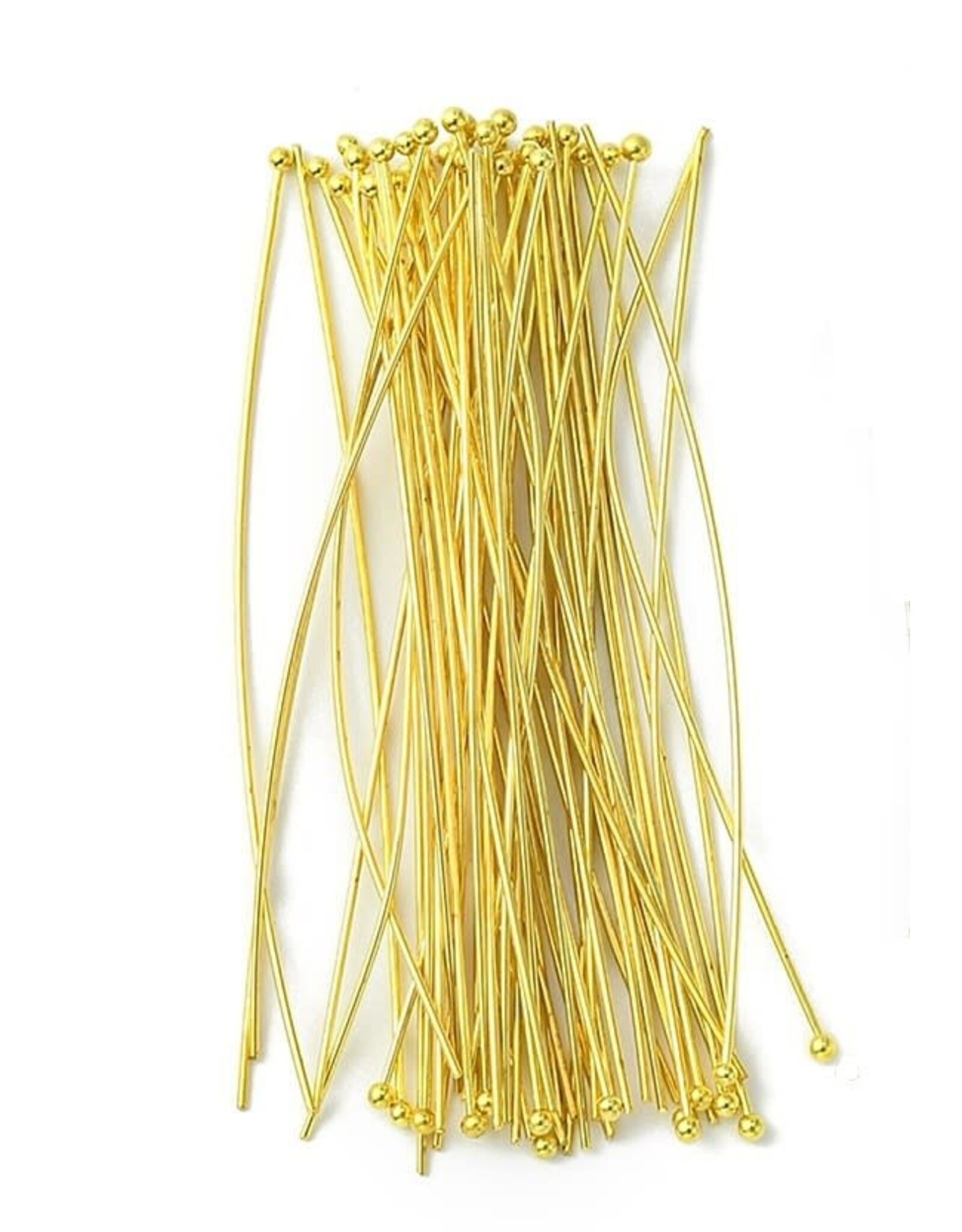 Headpins 3”  Ball 20g  Gold  x50   NF