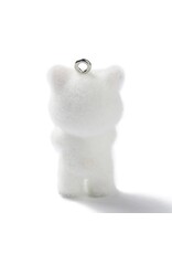 Resin Flocked Cat 35x16mm   x2