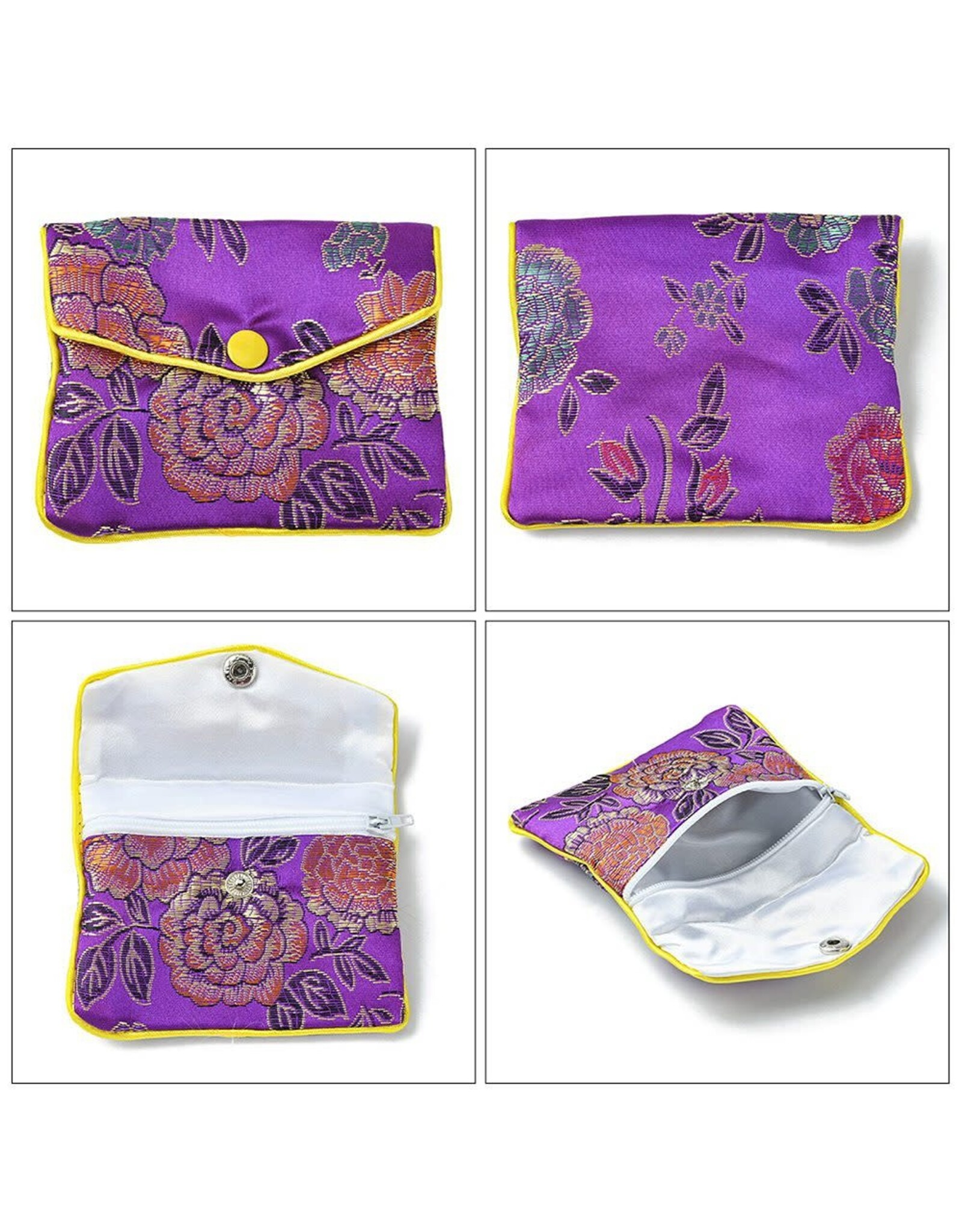 Gift Bag  Zipper Floral  8x10cm  x1