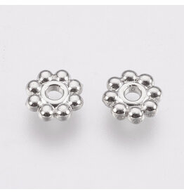 Daisy Spacer Bead Platinum 5mm x100 NF