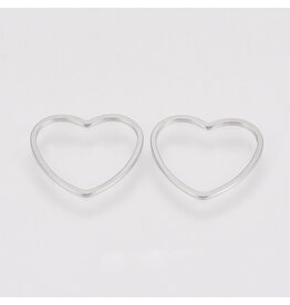 Heart Link  Stainless 20mm    x6 NF