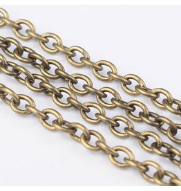 #7 Cable Chain 3x2mm  Antique Brass  NF