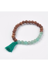 Bracelet Green Aventurine and Wood 6mm Beads