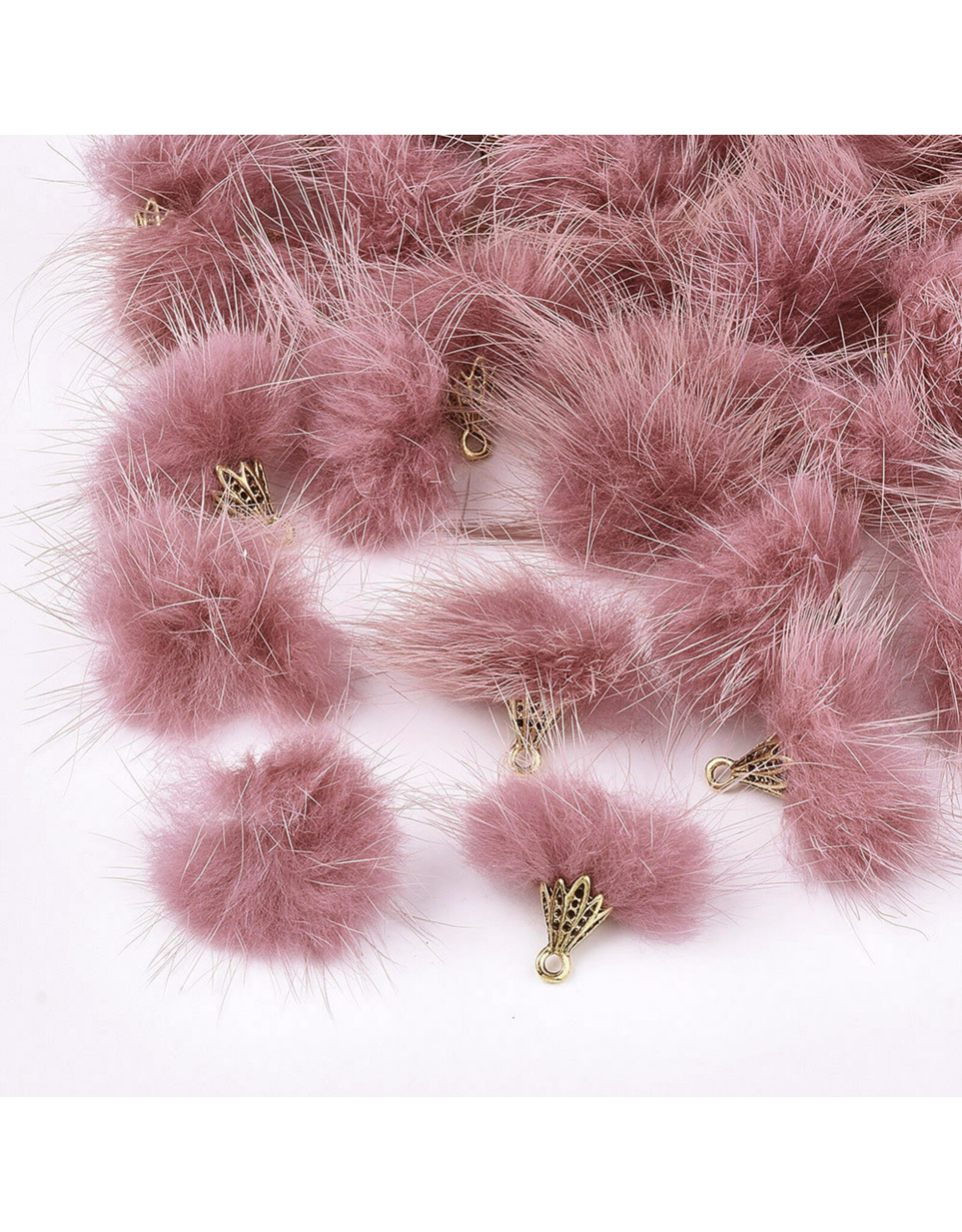 25mm  Faux Mink Fur Tassel  x1 Pair