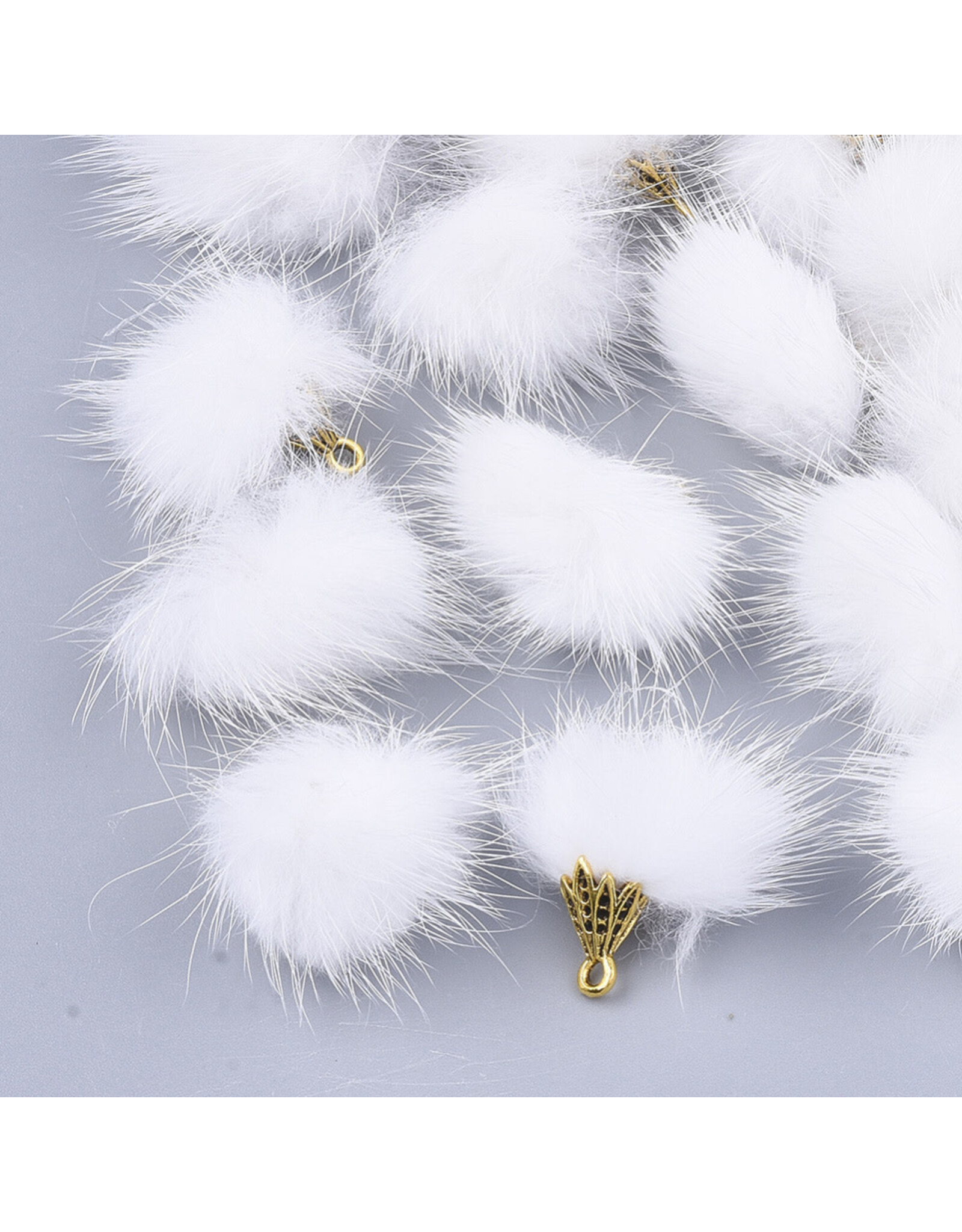 25mm  Faux Mink Fur Tassel  x1 Pair