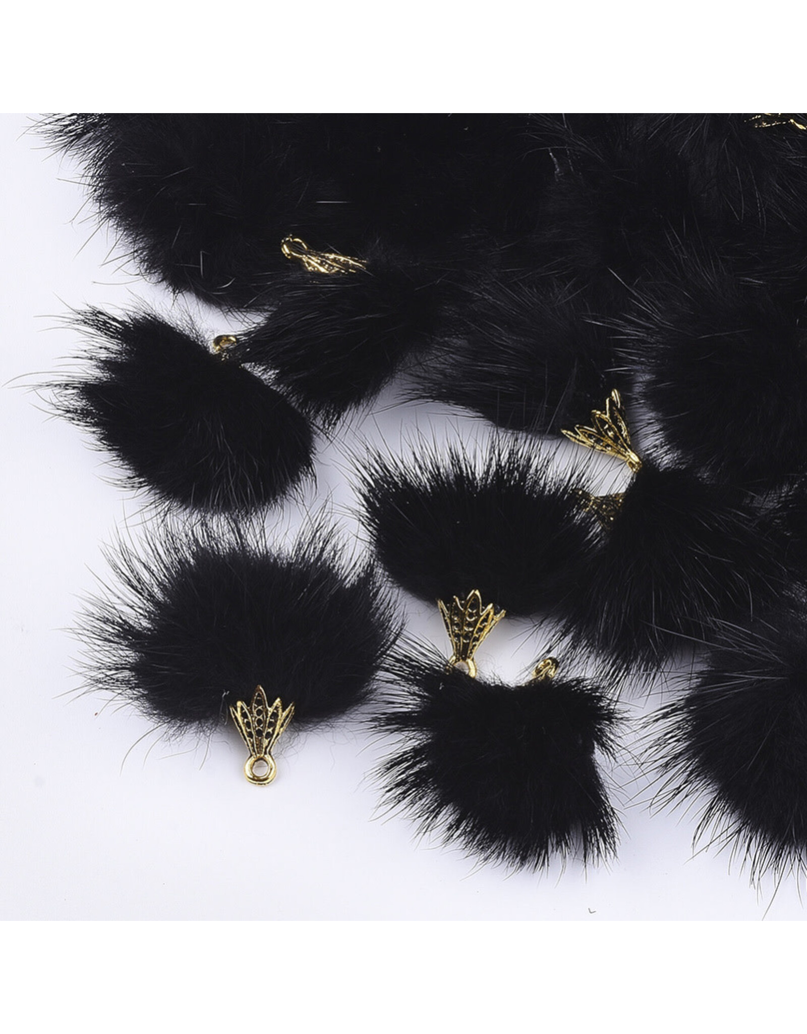 25mm  Faux Mink Fur Tassel  x1 Pair
