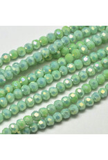 4mm Round Opaque Pale Green AB  x90