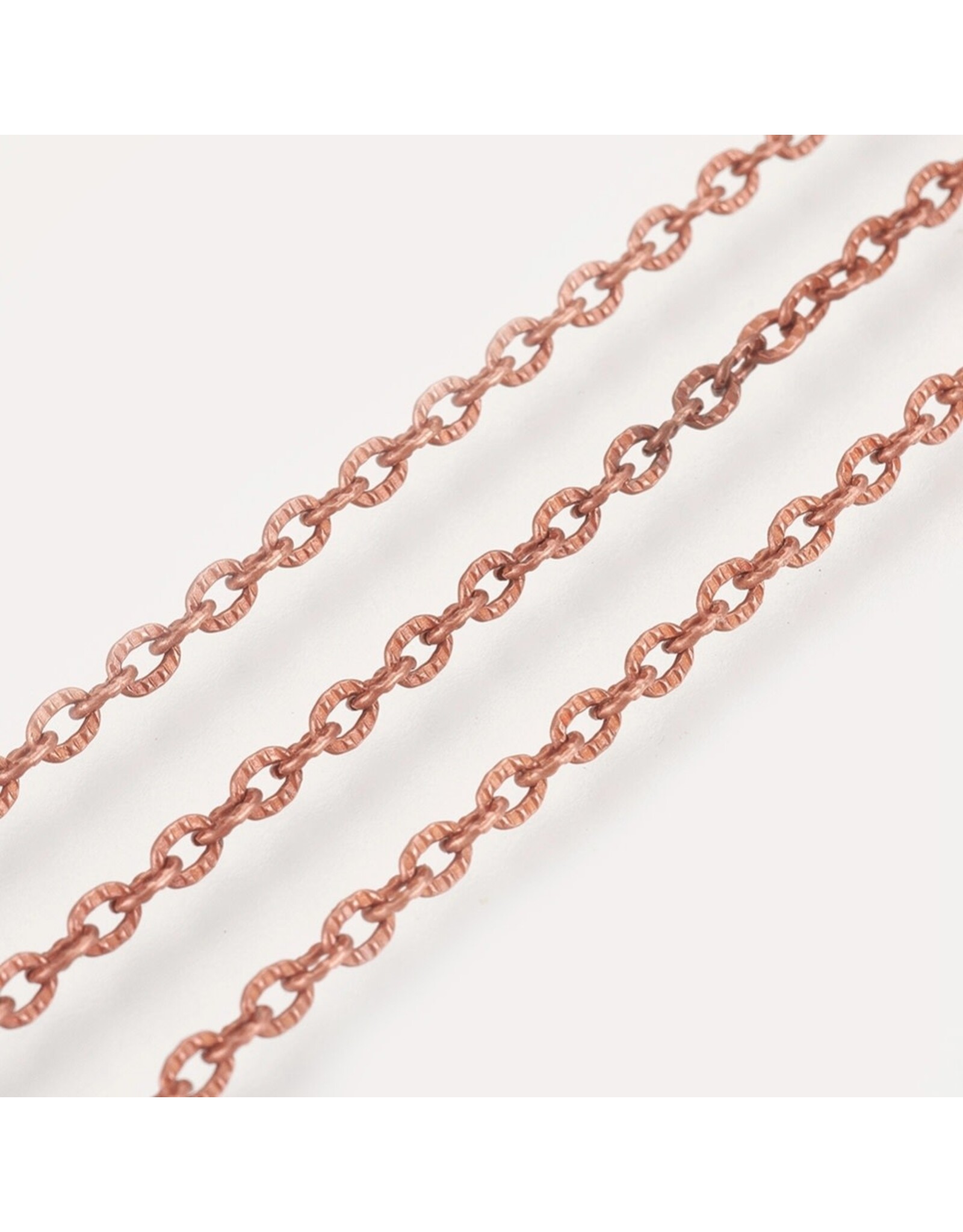 #12 Cable Chain Textured 3x2mm  Antique Copper