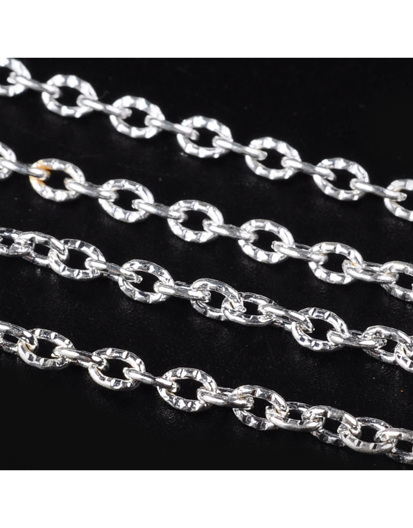 #12 Cable Chain Textured 3x2mm Silver