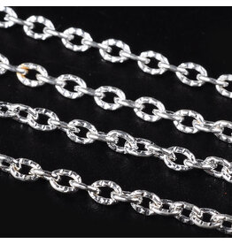 #12 Cable Chain Textured 3x2mm Silver