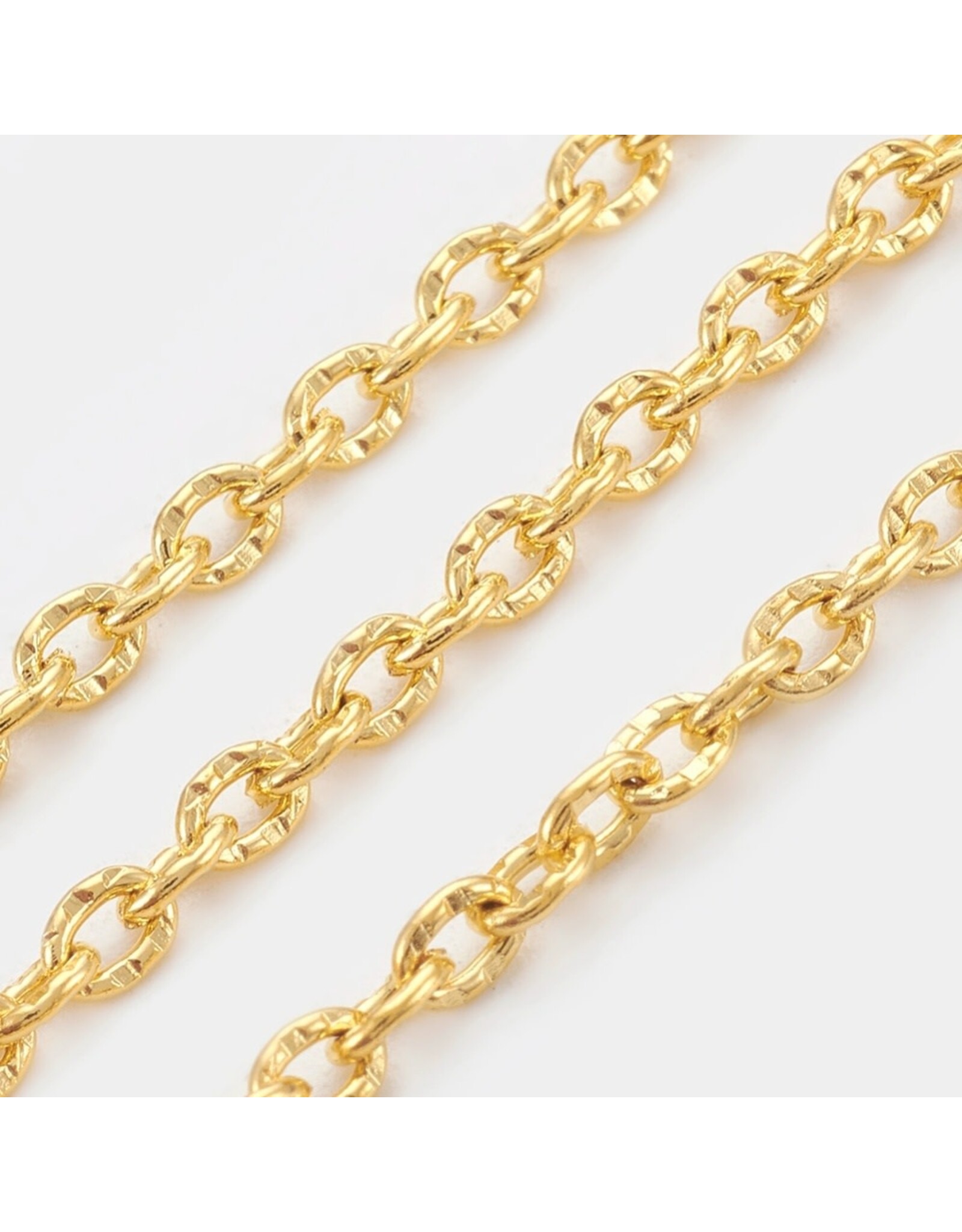 #12 Cable Chain Textured 3x2mm Gold