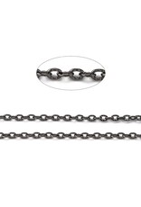 #12 Cable Chain Textured 3x2mm Gunmetal