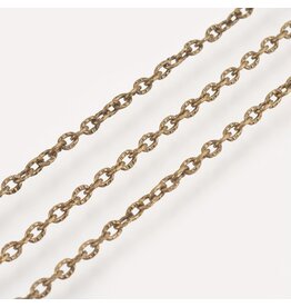 #12 Cable Chain Textured 3x2mm Antique Brass