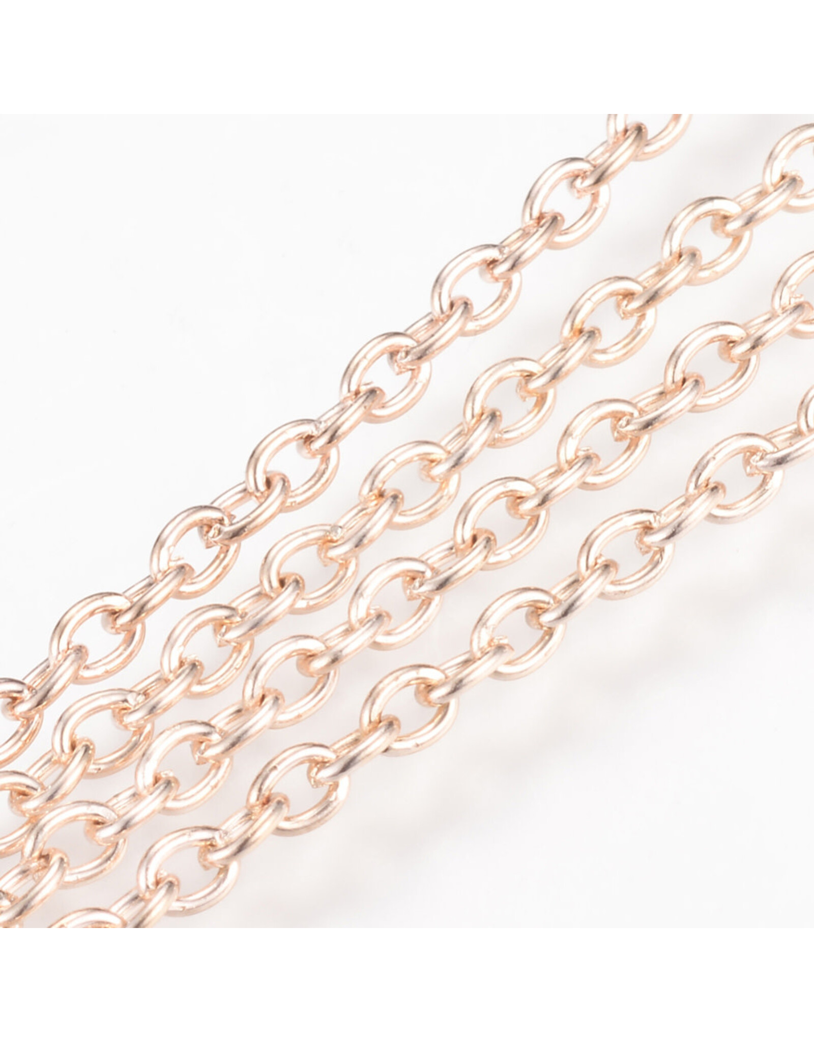 #7 Cable Chain 3x2mm   Rose Gold  1 Foot