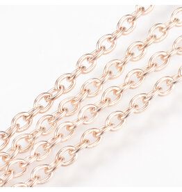 #7 Cable Chain 3x2mm   Rose Gold  1 Foot