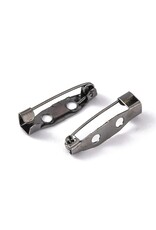 Brooch Back 20x5mm  Gunmetal