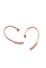 Ear Cuff with Rhinestone 60x30mm x2