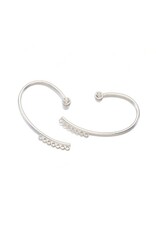 Ear Cuff with Rhinestone 60x30mm x2